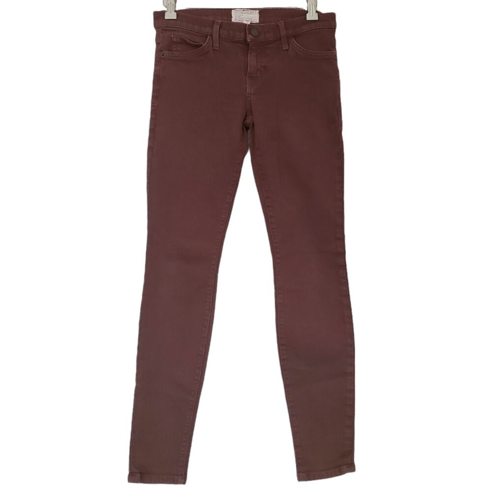 CURRENT/ELLIOTT The Ankle Skinny low rise waist retro jeans in garnet Size 27 - Picture 1 of 8